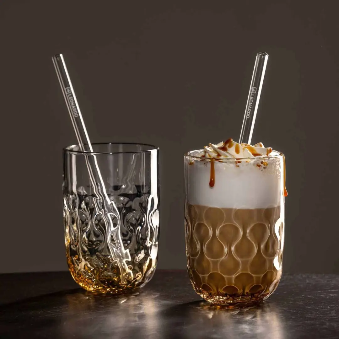 Leonardo Caramel Macchiato Gläser 390ml - 12 Stuks - Abrikoos