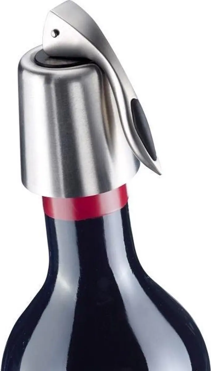Westmark Monopol Edition Flessenstop - Zilver/Zwart - 10.3cm