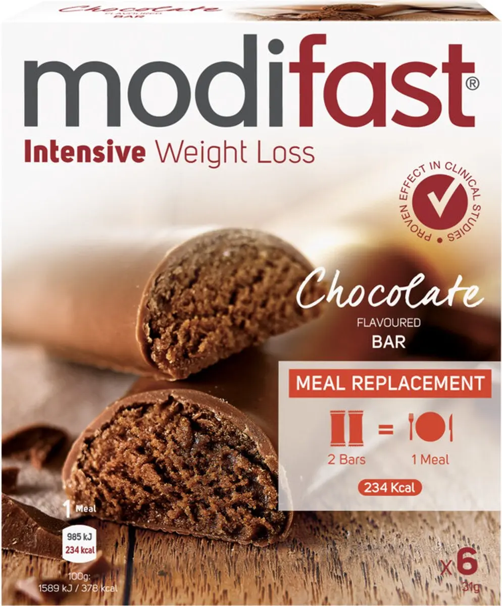 Modifast Intensive Reep Melk Chocolade - 186g (3x6x31g)