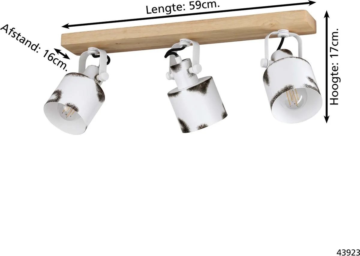 Eglo Kilburn Spot - 3 Lichtpunten 59cm - Bruin/Wit