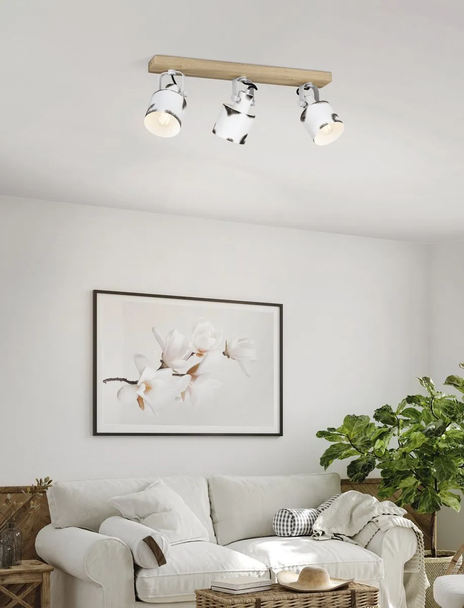 Eglo Kilburn Spot - 3 Lichtpunten 59cm - Bruin/Wit