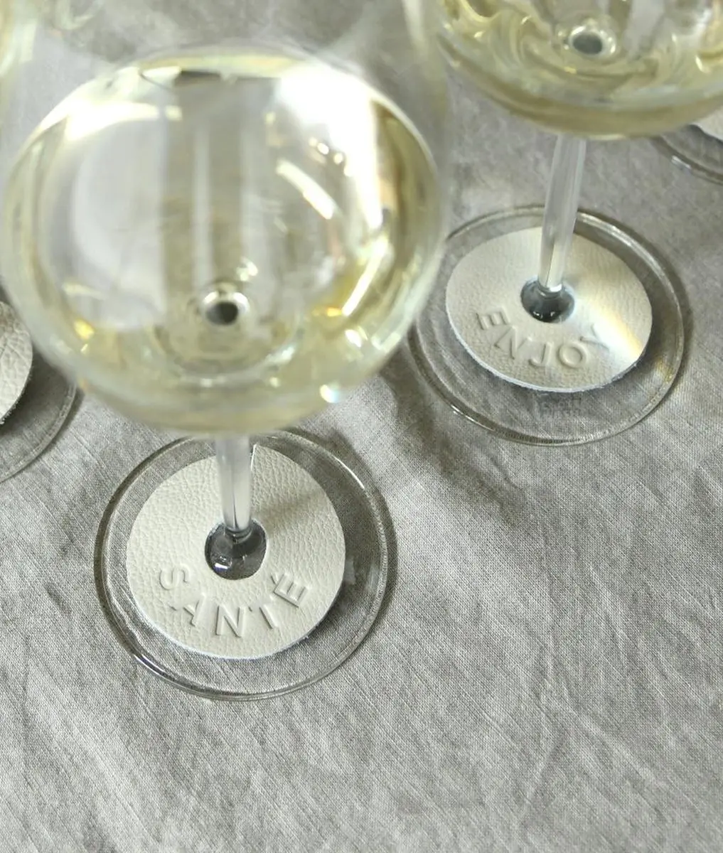 Leeff Wiep Wijnglas Hangers - 6 Stuks - Crème