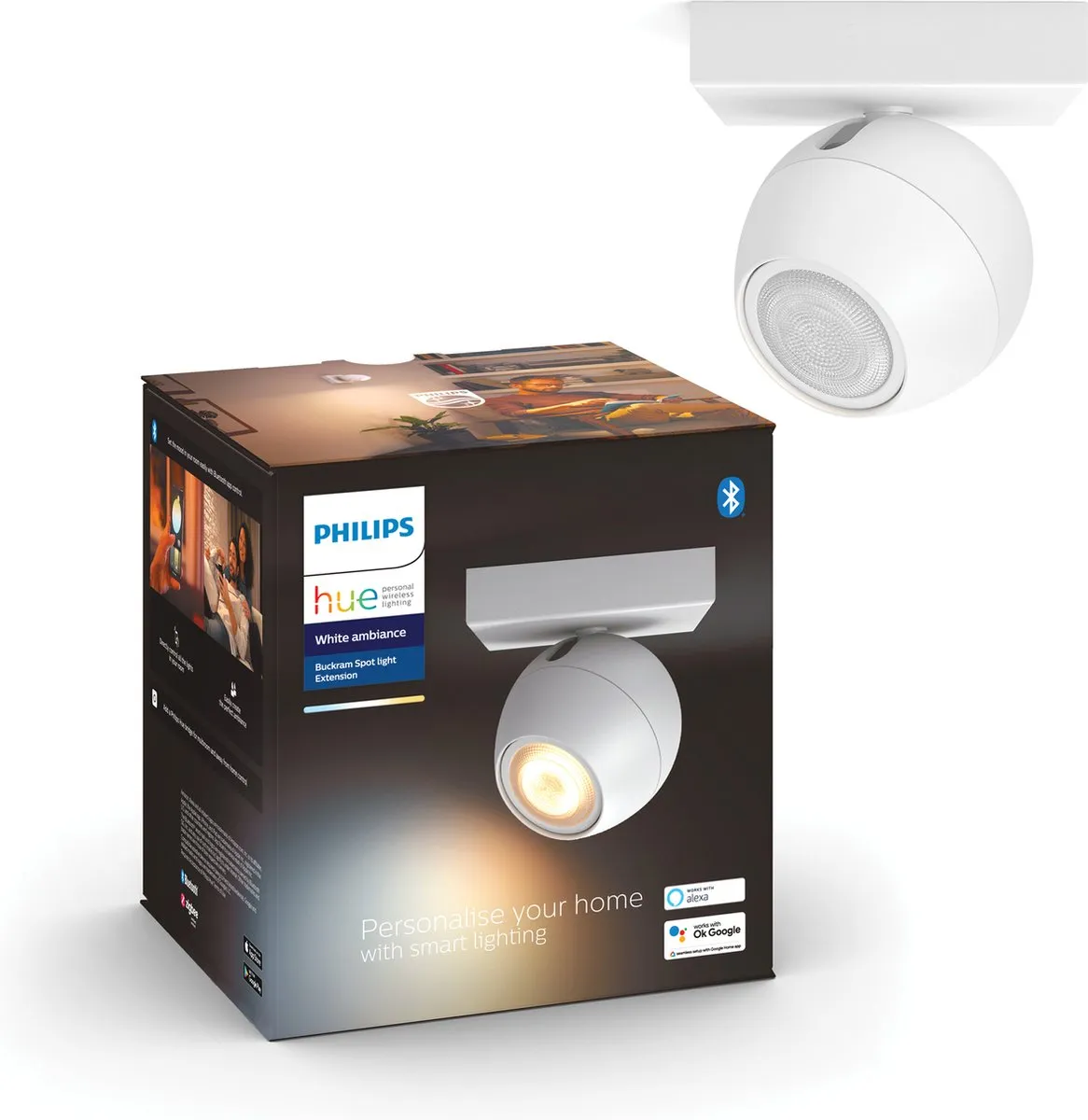 Philips Hue Buckram Opbouwspot 10.2cm