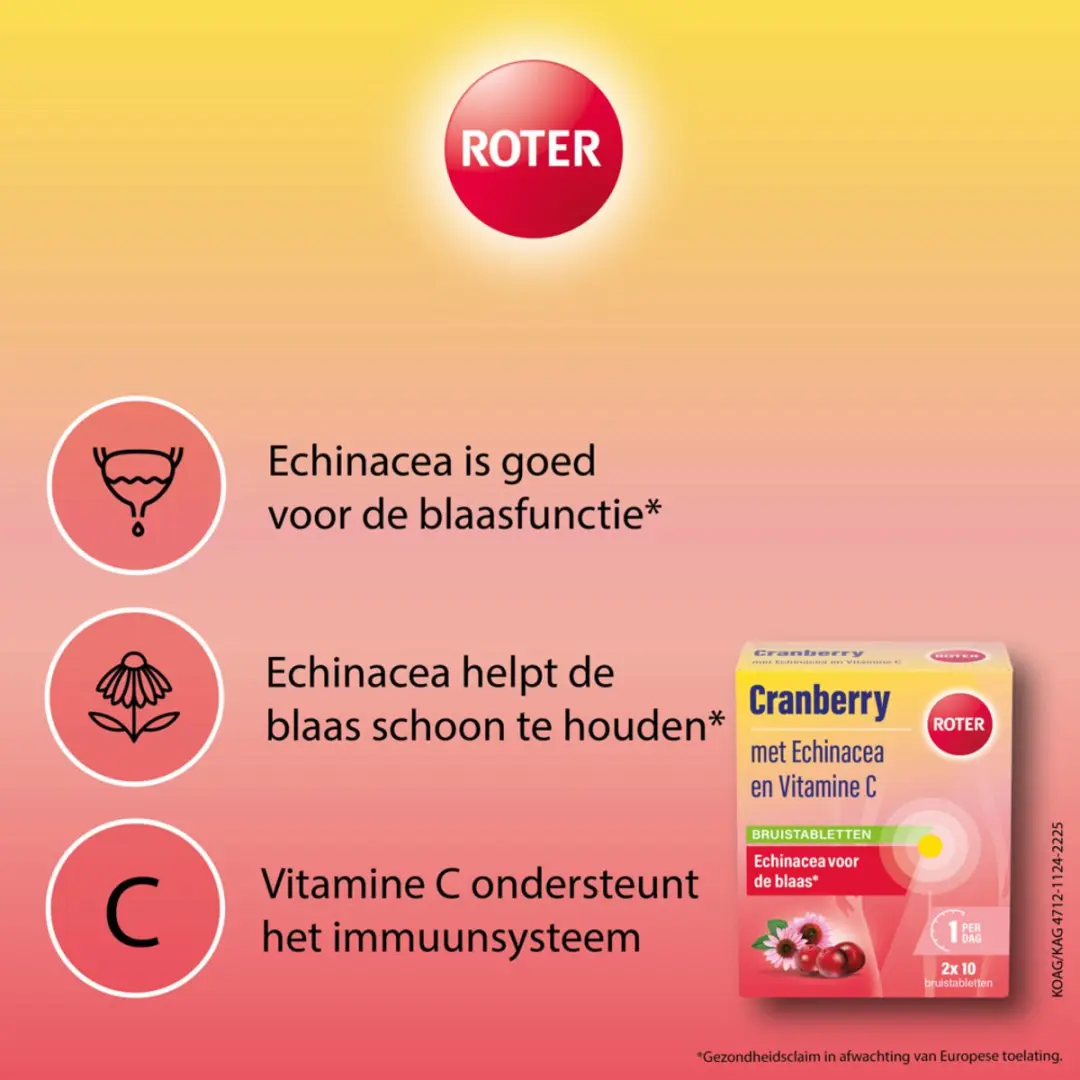 Roter Cranberry Bruistabletten - 40 Stuks (2x20)