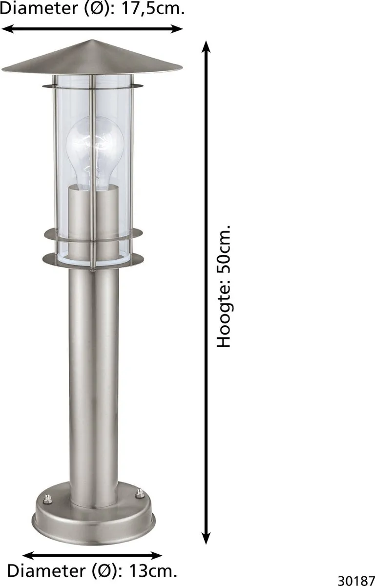 Eglo 30187 Roestvrijstalen Buitenverlichting E27 25W