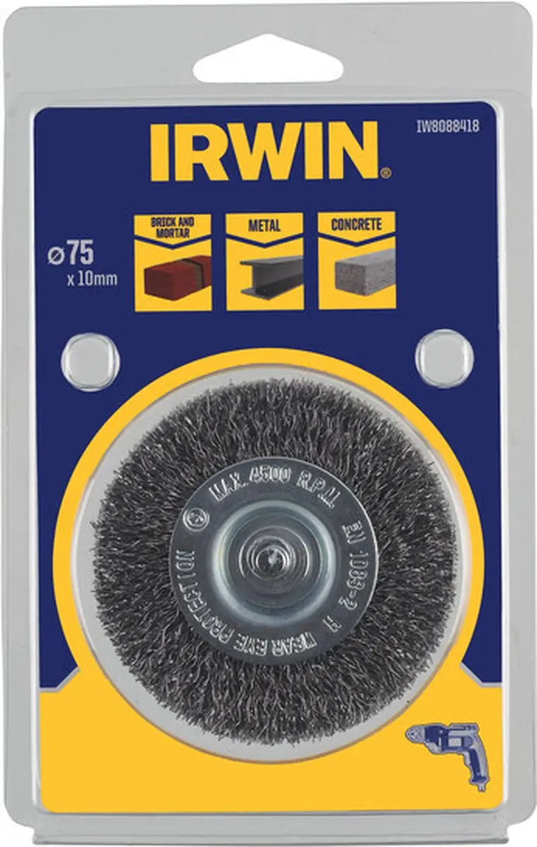 Irwin Staaldraadborstel 75mm - 15mm