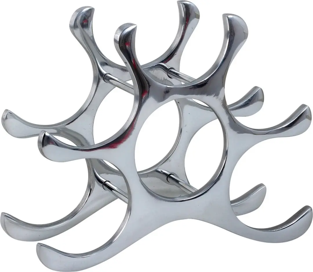 Svenska Living Wijnrek 6 Flessen - Zilver - 28x22cm