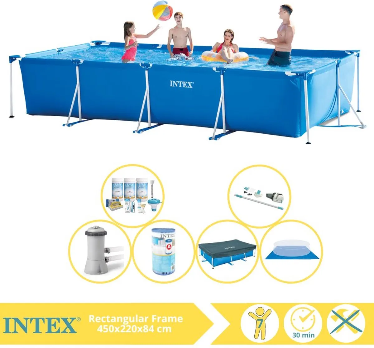 Intex Rectangular Frame Zwembad 450x220x84cm