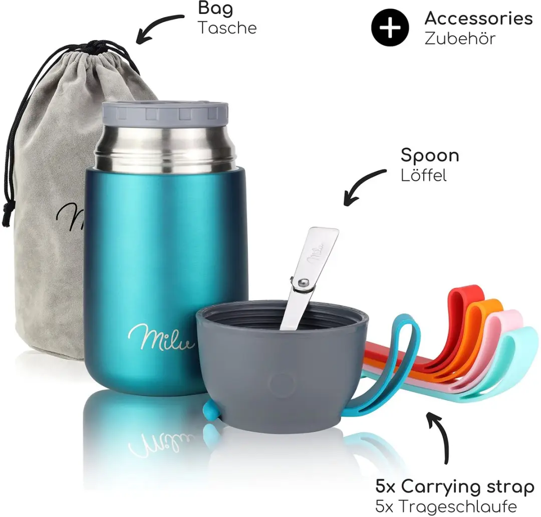 Milu Thermos Voedselcontainer 650ml - Groen