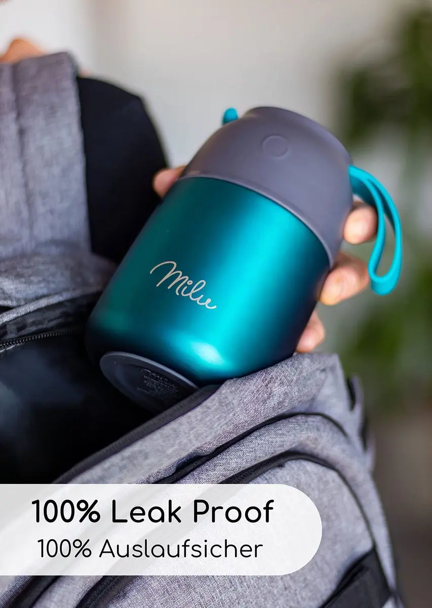 Milu Thermos Voedselcontainer 650ml - Groen - afbeelding 6 van 6