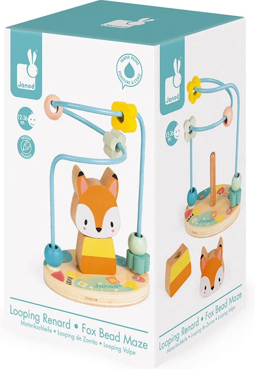 Janod Pure Kralenframe Een Kleine Vos - Concentratiepuzzel 1+