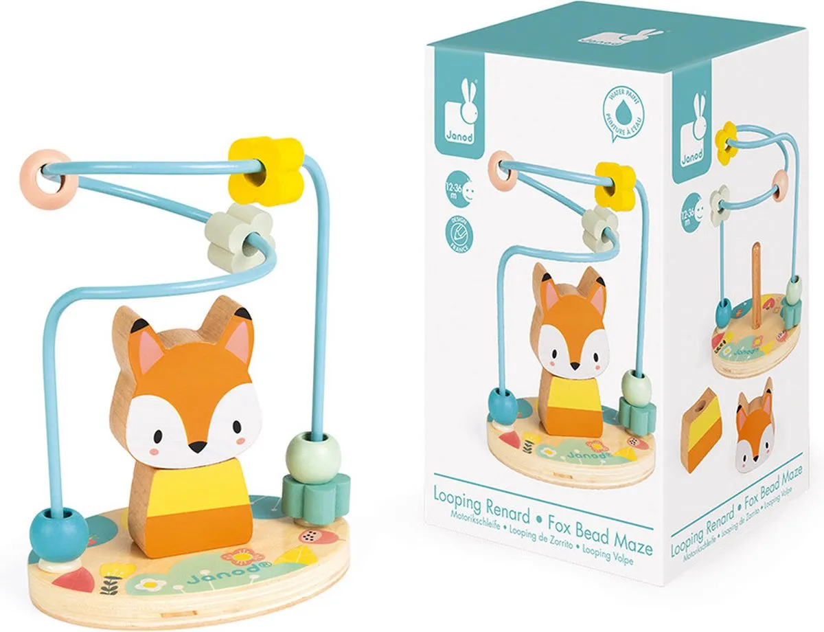 Janod Pure Kralenframe Een Kleine Vos - Concentratiepuzzel 1+
