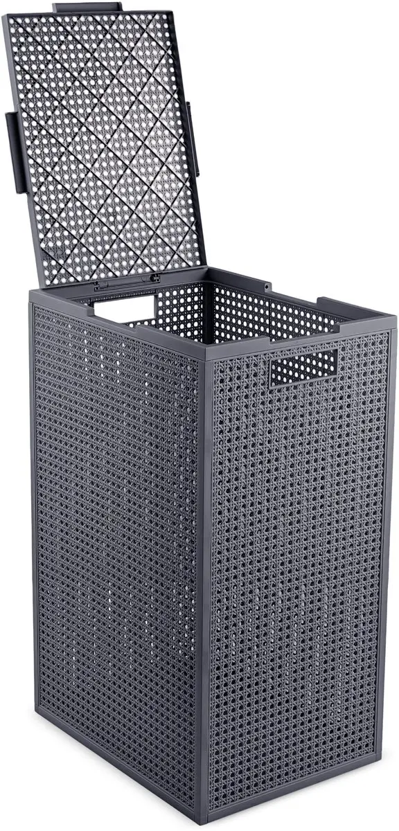Curver Kaya Wasmand met deksel 60L - 38x29x58,5cm - Antraciet - afbeelding 6 van 6