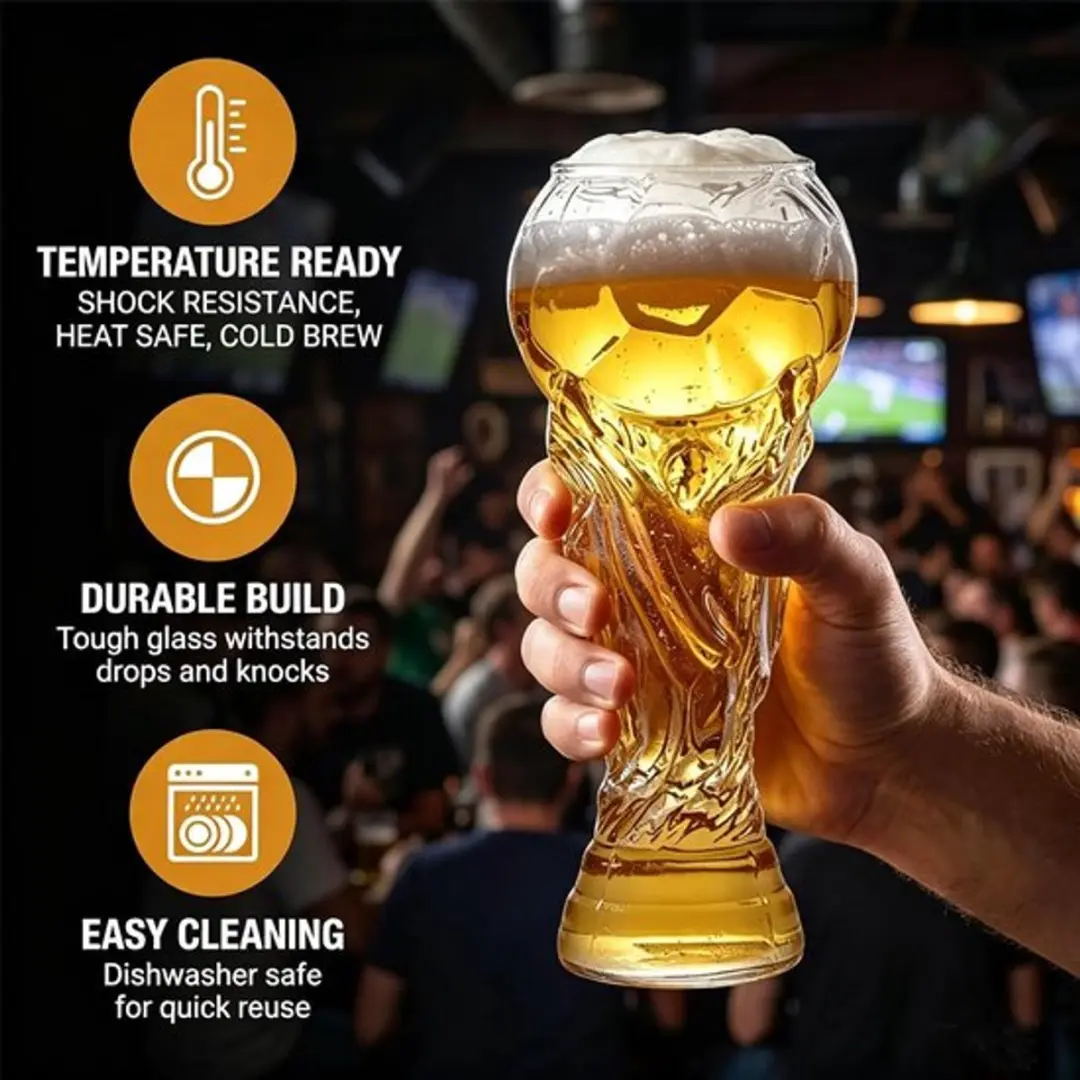 ECTEATOY Bierglazen WK 2026 Trophy Style 600ml - 2 Stuks