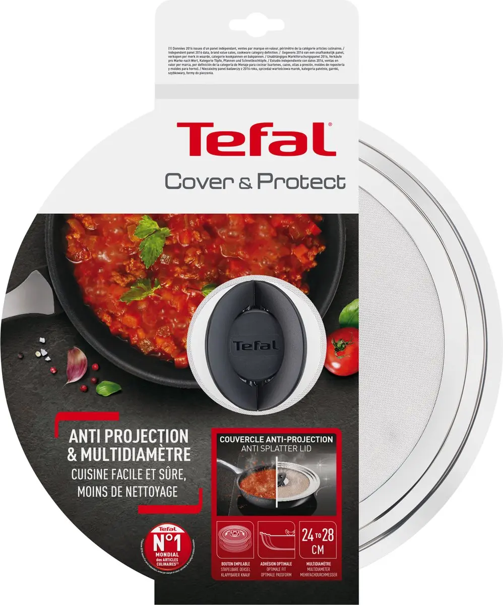 Tefal Ingenio L98799 Anti-Spat Deksel 24/28cm - RVS