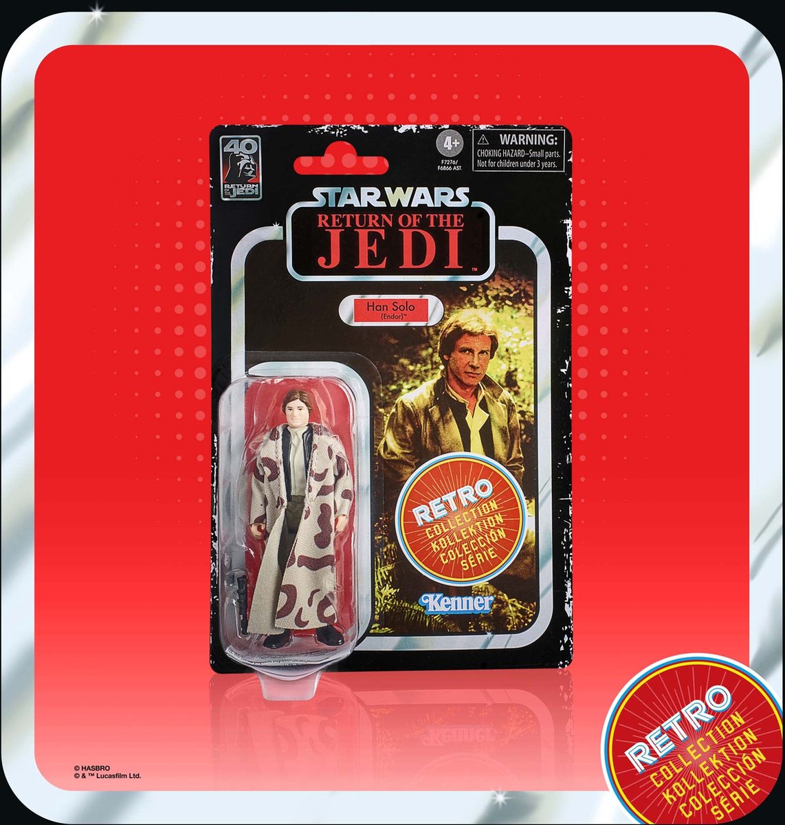 Hasbro Star Wars Actiefiguur Han Solo (Endor) 10 cm Episode VI Retro Collection Multicolours