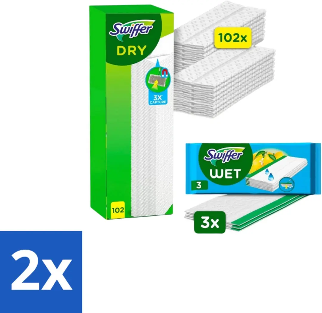 Swiffer Dry Navullingen 102 + 3 Vochtig
