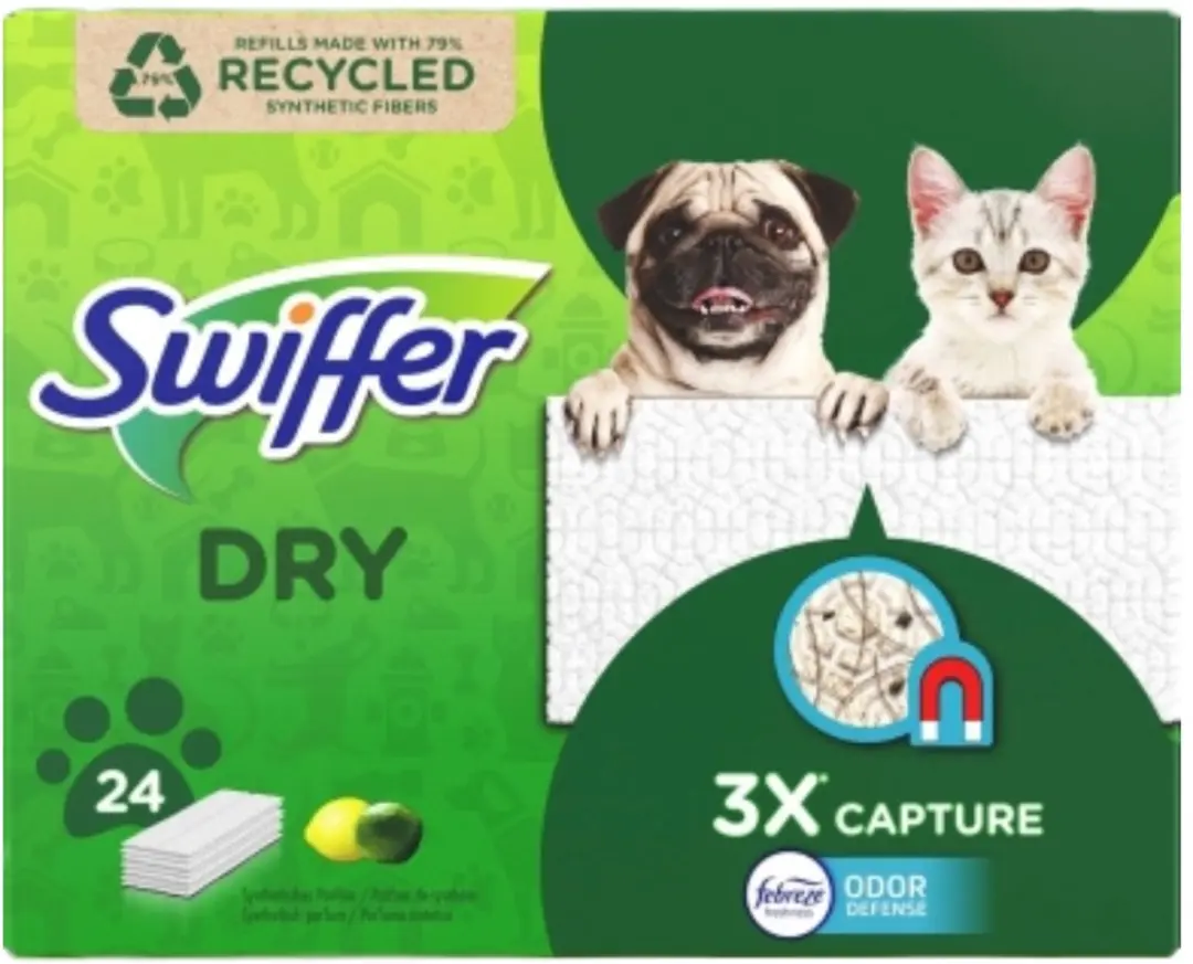 Swiffer Dry Febreze Vloerdoekjes Navulling 24 Stuks - Wit