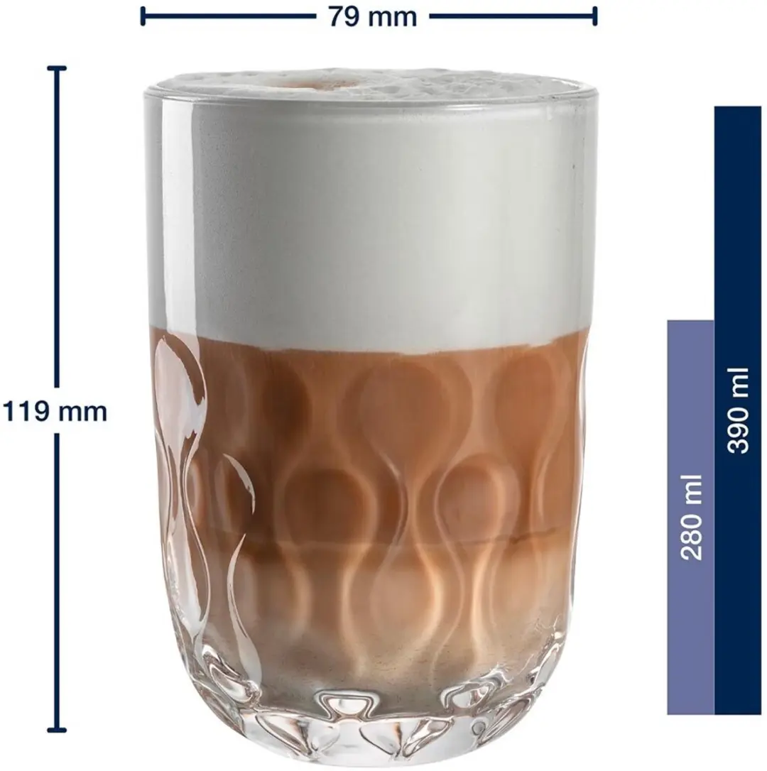 Leonardo Latte Macchiato Gläser Gocce 390ml - 6 Stuks