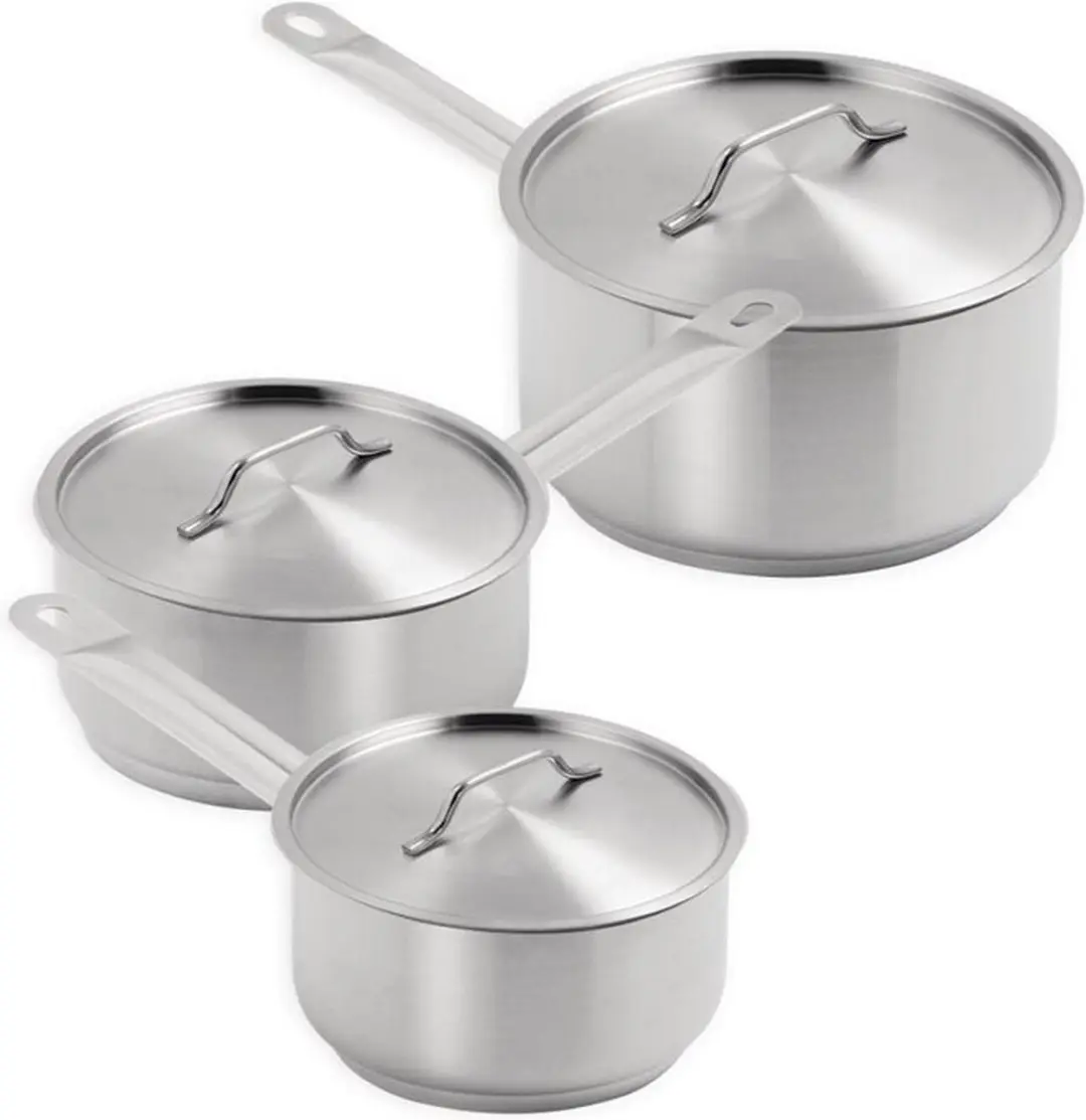 Vogue Steelpanset S128 - 3 Stuks - Zilver