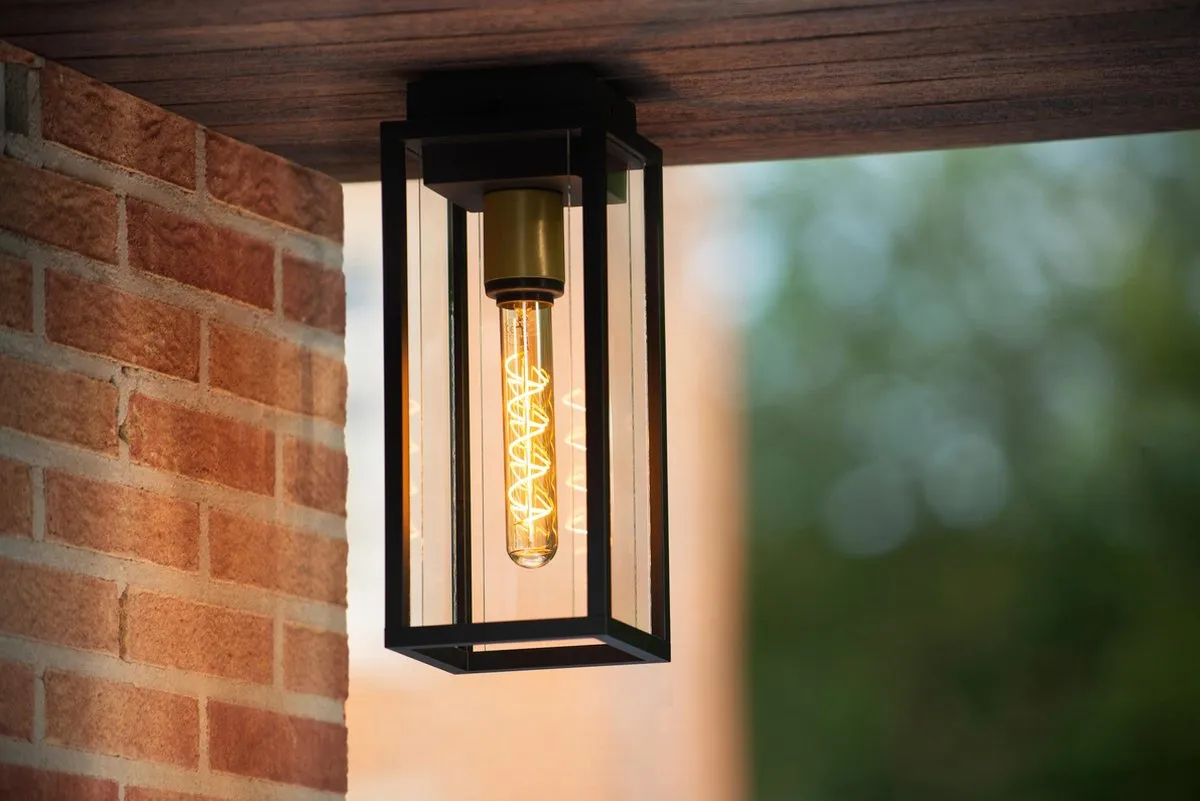 Lucide Laurens Plafondlamp E27 IP54 - Zwart