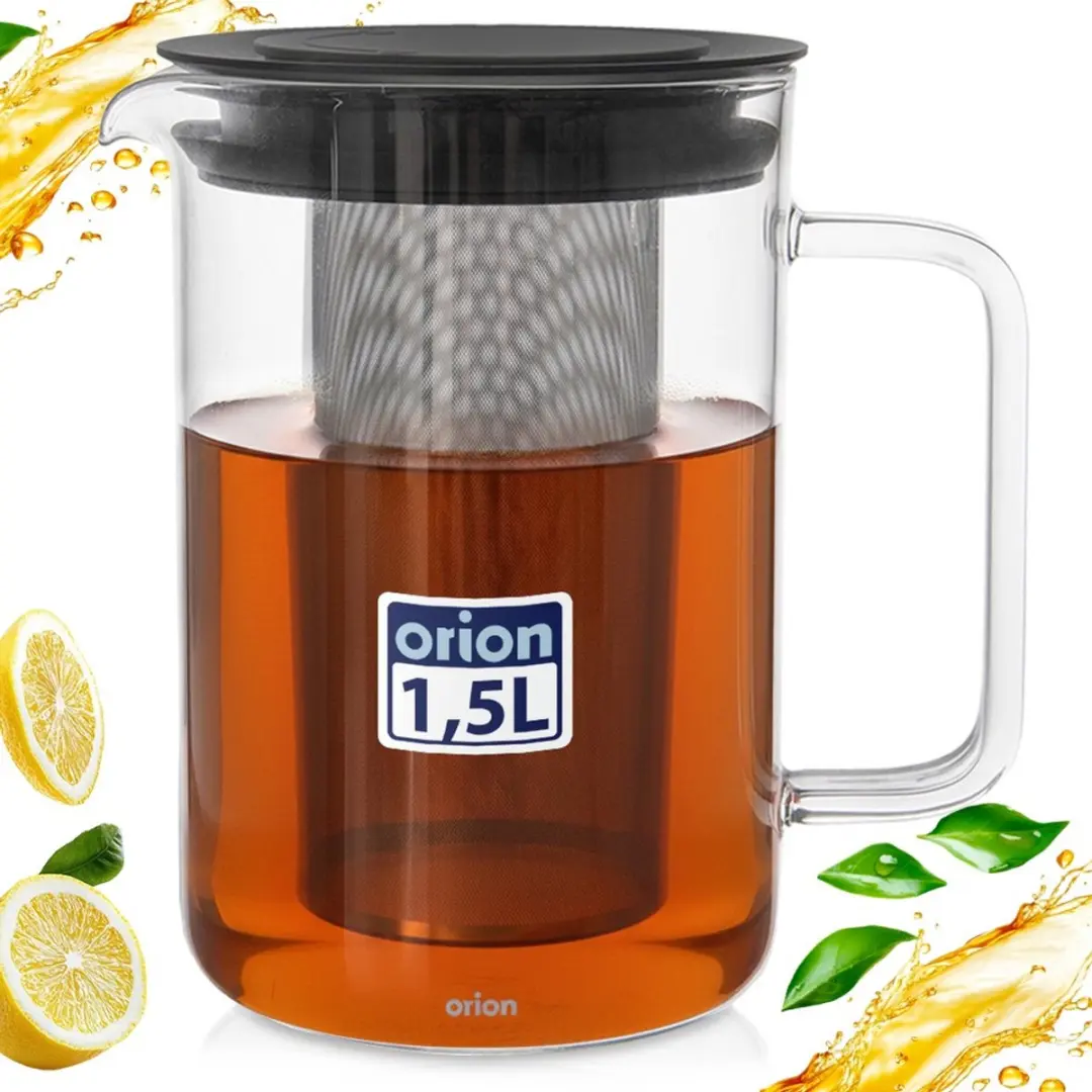 Orion Glazen Theepot 1,5L - Hittebestendig - Met Infuser