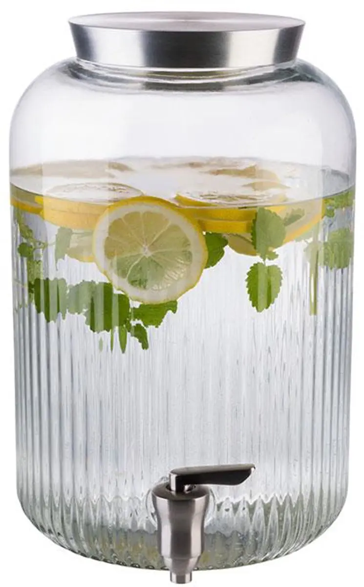 APS Limonadedispenser Ø16cm 3,8L - Transparant Zilver