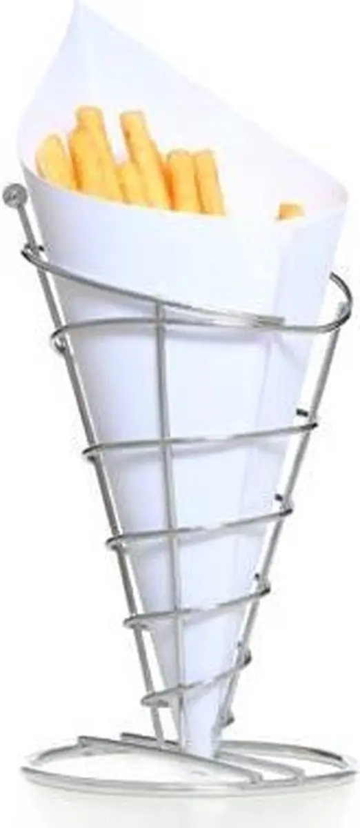 Cosy&Trendy Frietzakhouder RVS - Ø12cm x 22cm - Grijs