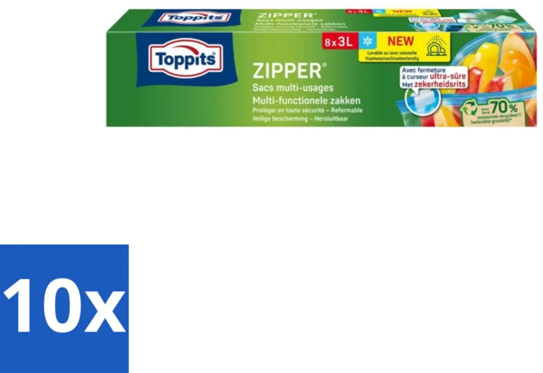 Toppits Zipper Multifunctionele Zakken 3L