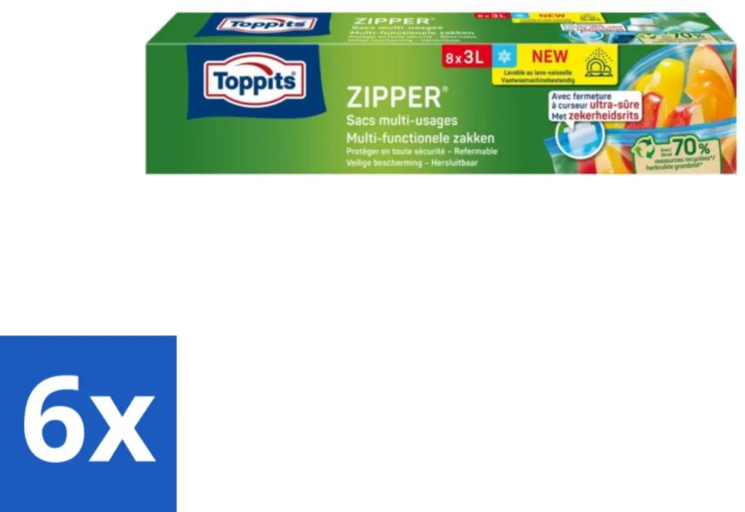 Toppits Zipper Multifunctionele Zakken 3L