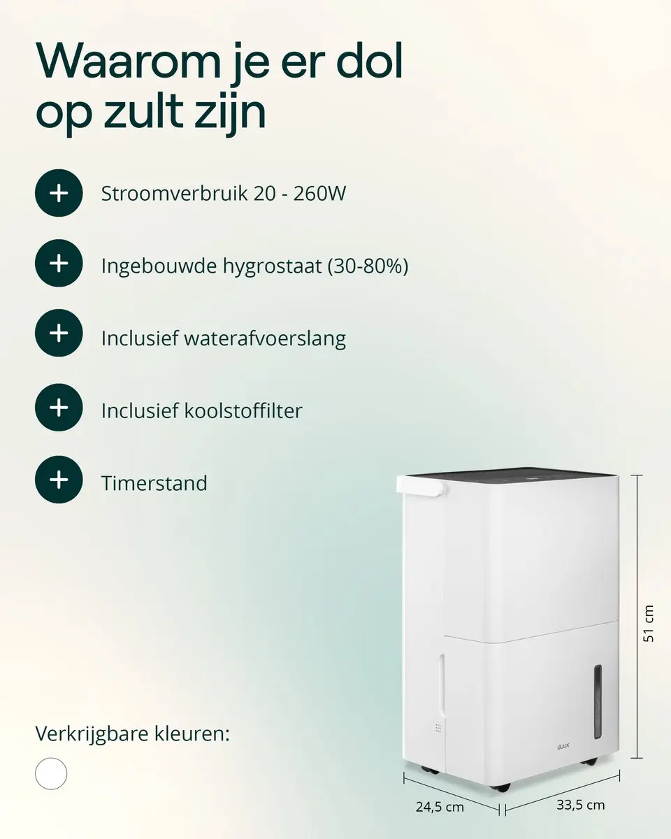 Duux Bora DXDH30 Luchtontvochtiger 30L/dag - 4 Liter - Wit - afbeelding 6 van 6