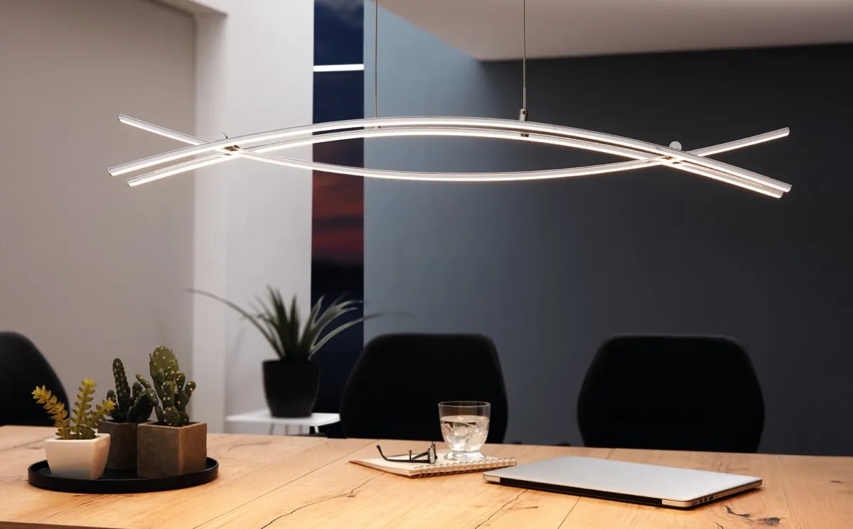 Eglo Nevado Hanglamp LED 90cm - Chroom/Wit - afbeelding 6 van 6