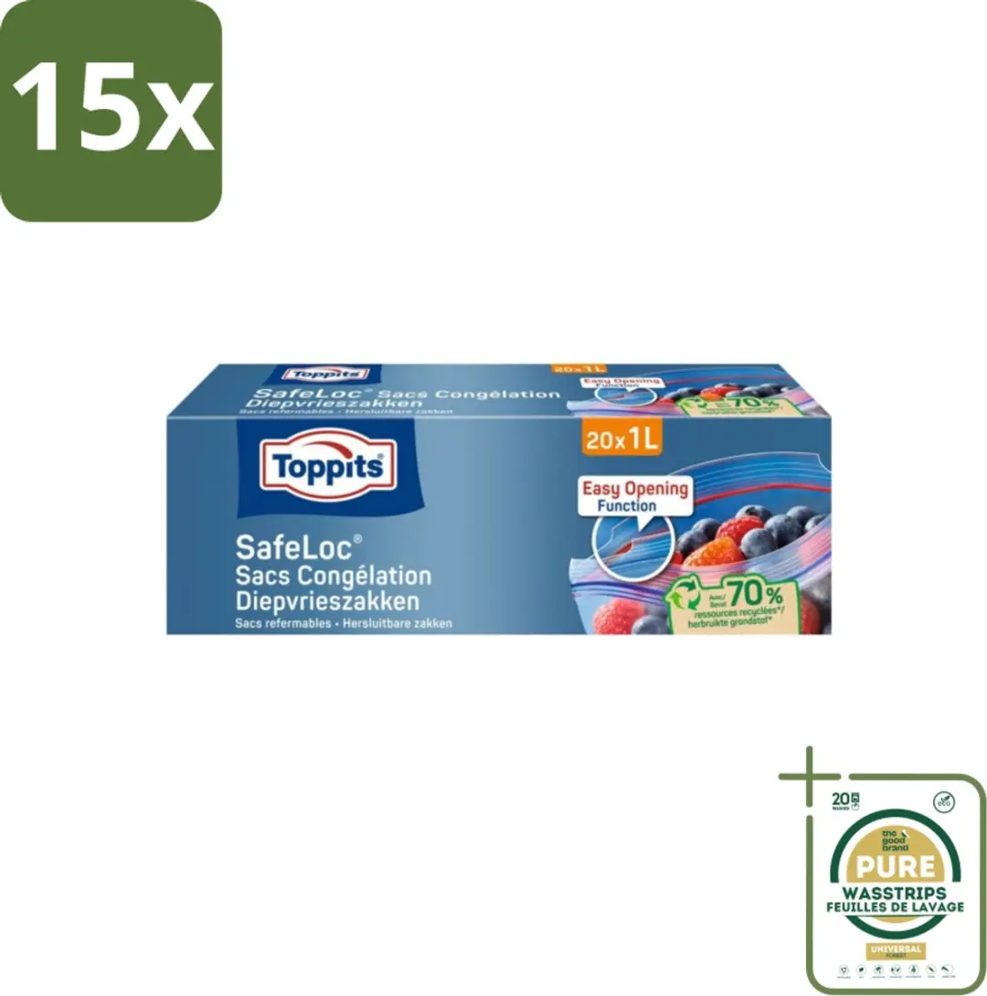 Toppits Safeloc Diepvrieszakken 1L