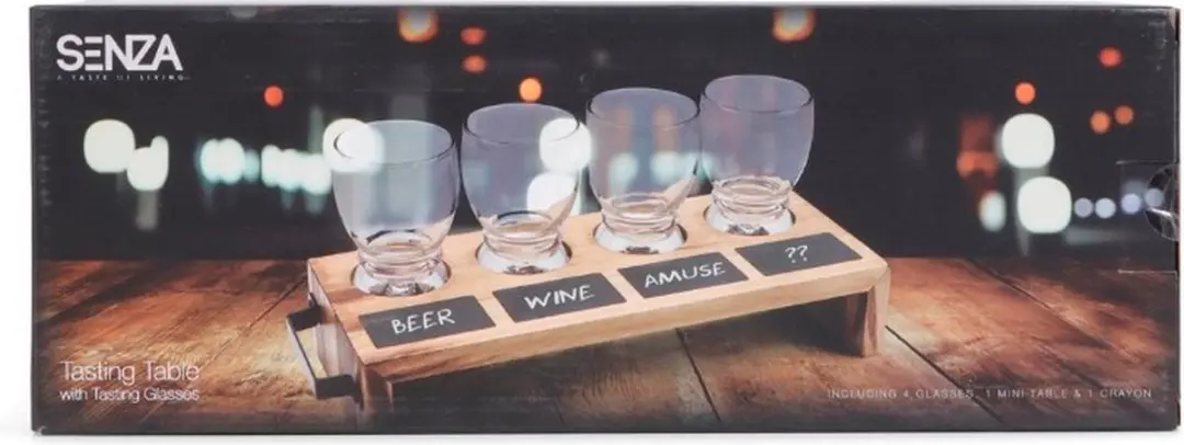 Senza Proeverij Set - Whiskyglas 4-delig - 35x15cm - Bruin