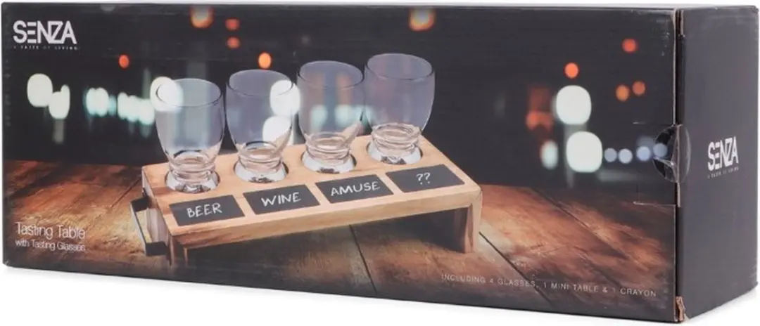 Senza Proeverij Set - Whiskyglas 4-delig - 35x15cm - Bruin