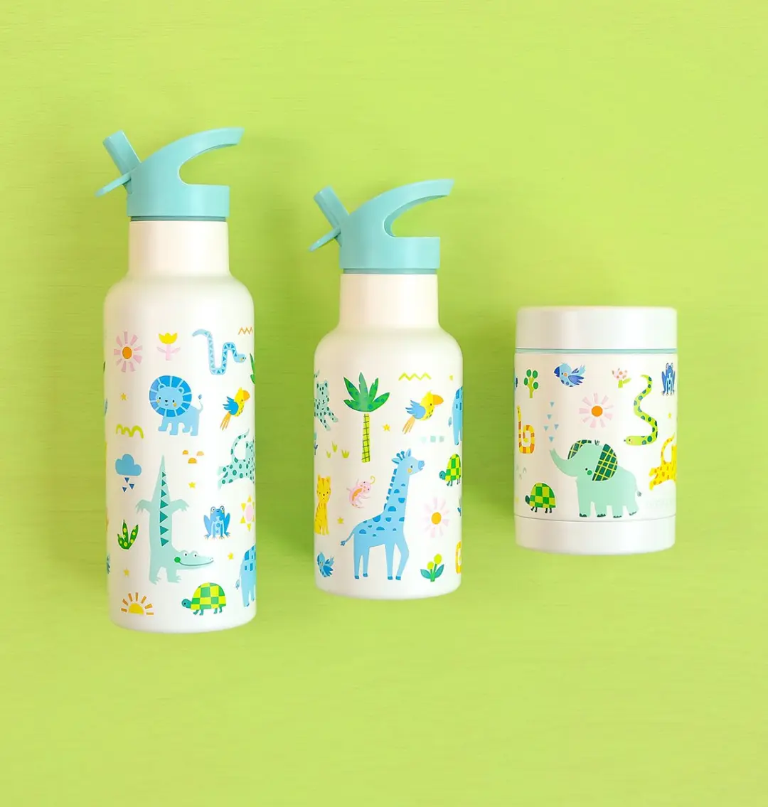 A Little Lovely Company Dubbelwandige RVS Drinkfles Jungle