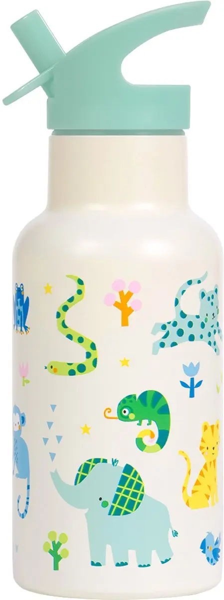 A Little Lovely Company Dubbelwandige RVS Drinkfles Jungle