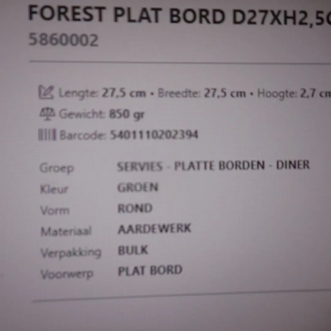 Cosy&Trendy Forest Plat Bord 27x2,5cm - Groen