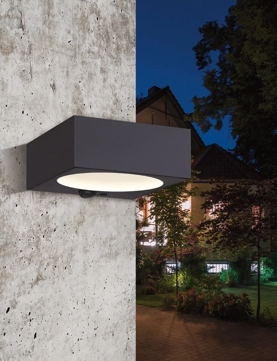 Eglo Darfano Wandlamp Buiten Sensor Zwart - 14,5 cm