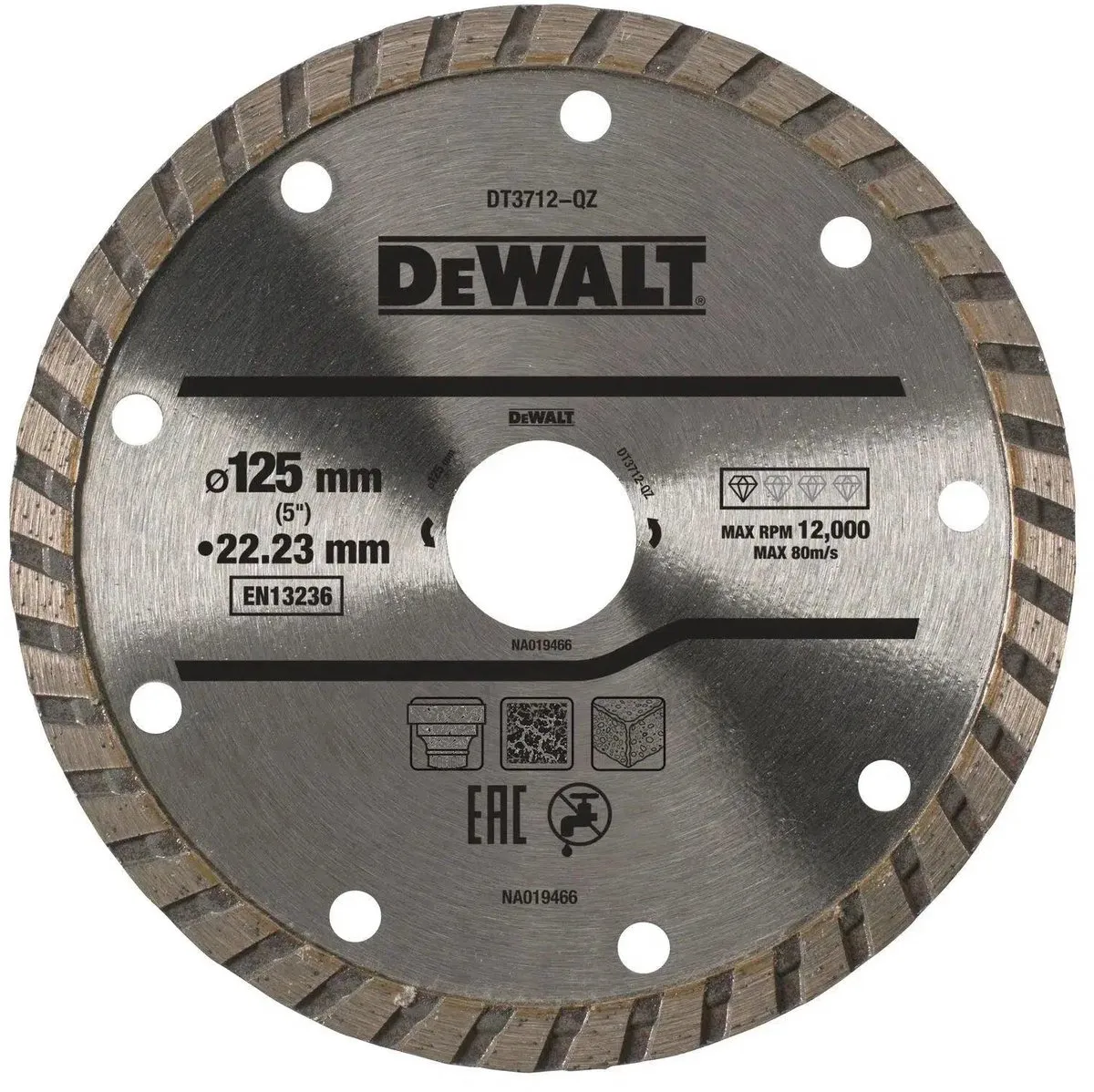DeWalt DT3712 Diamantzaagblad 125x22,23mm - Steen