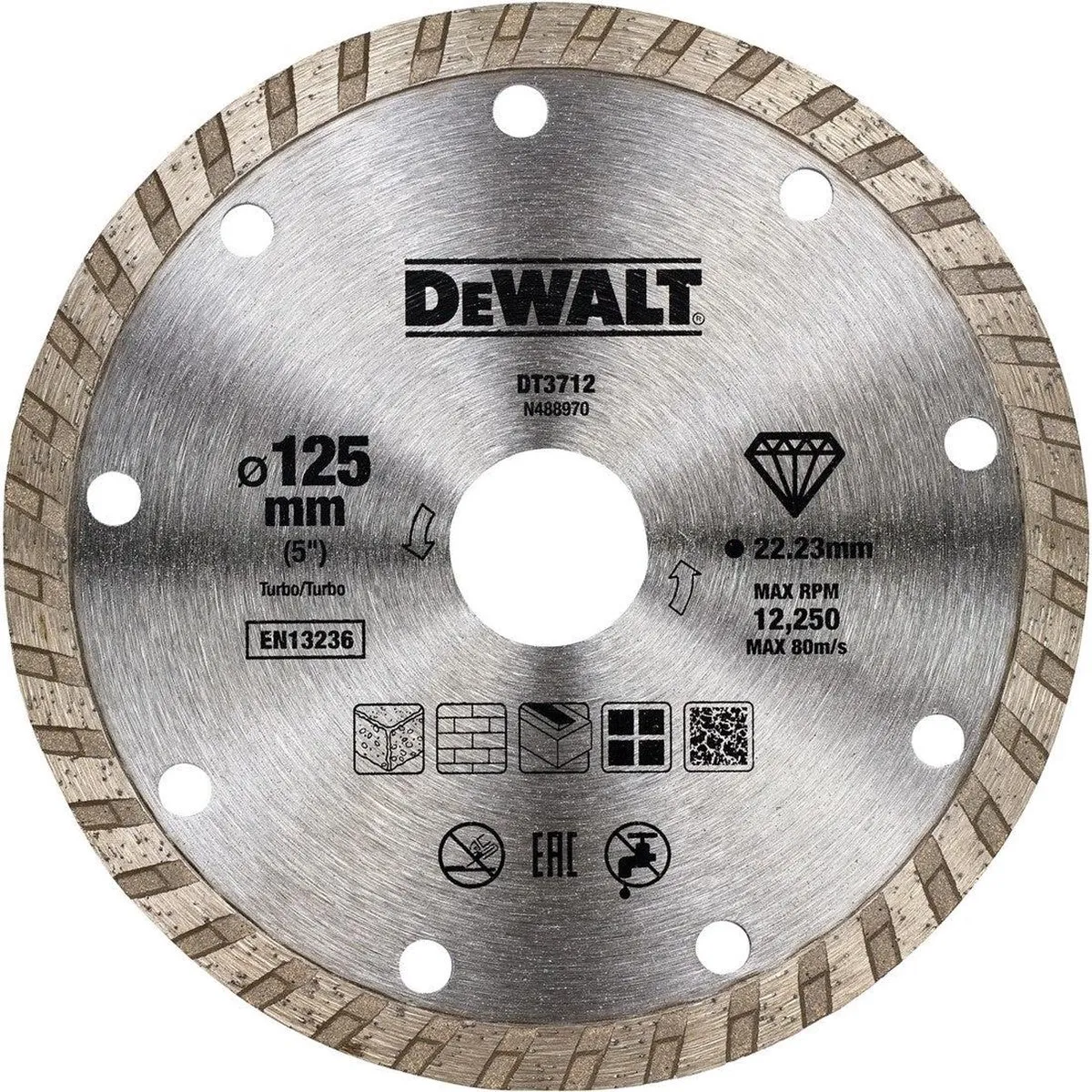 DeWalt DT3712 Diamantzaagblad 125x22,23mm - Steen