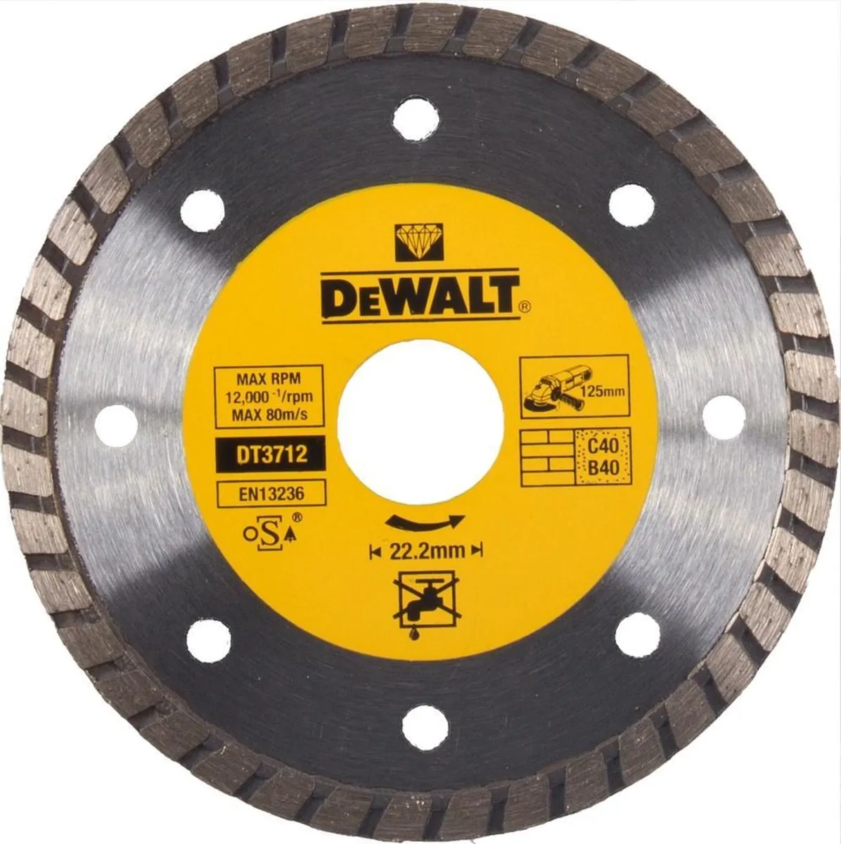 DeWalt DT3712 Diamantzaagblad 125x22,23mm