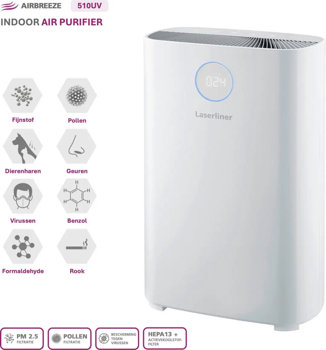 Laserliner AirBreeze 510UV UV Luchtreiniger 510m³/h