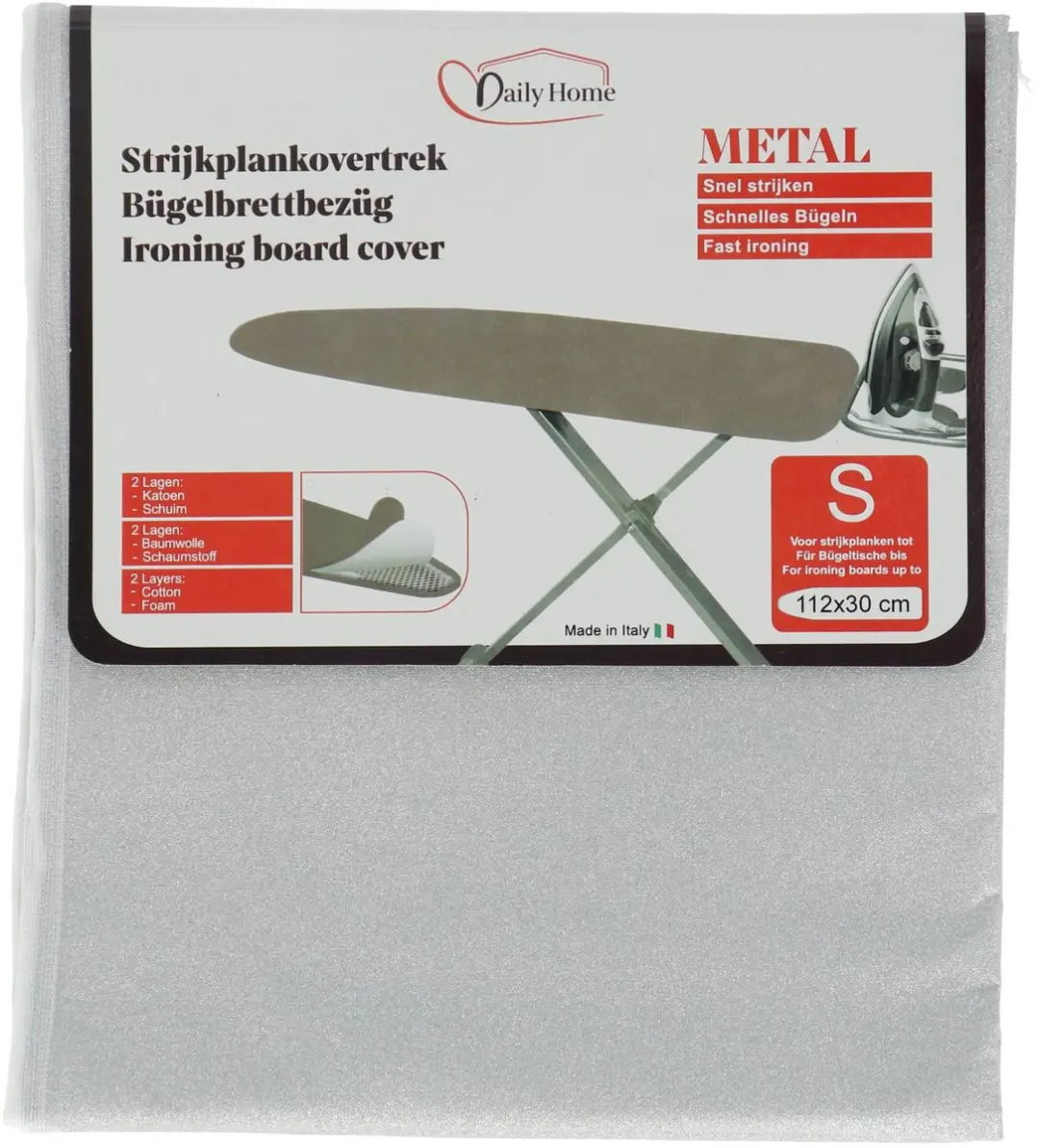 Daily Home Strijkhoes Metaal 120x38cm - Meerkleurig