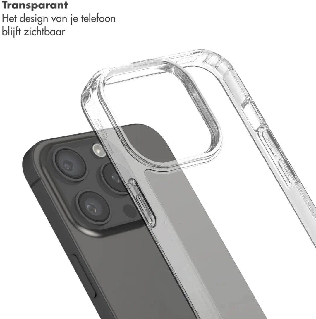Selencia Transparant Hoesje iPhone 15 Pro - Bruin - afbeelding 6 van 6