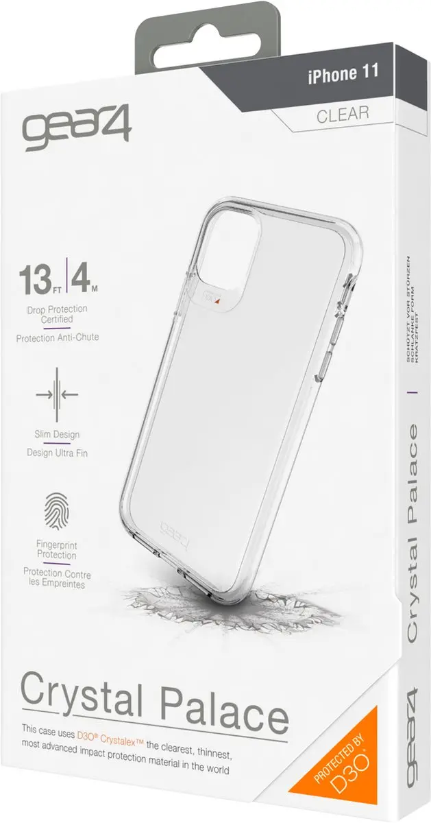 Gear4 Crystal Palace D3O iPhone 11 Hoesje - Transparant - afbeelding 4 van 6