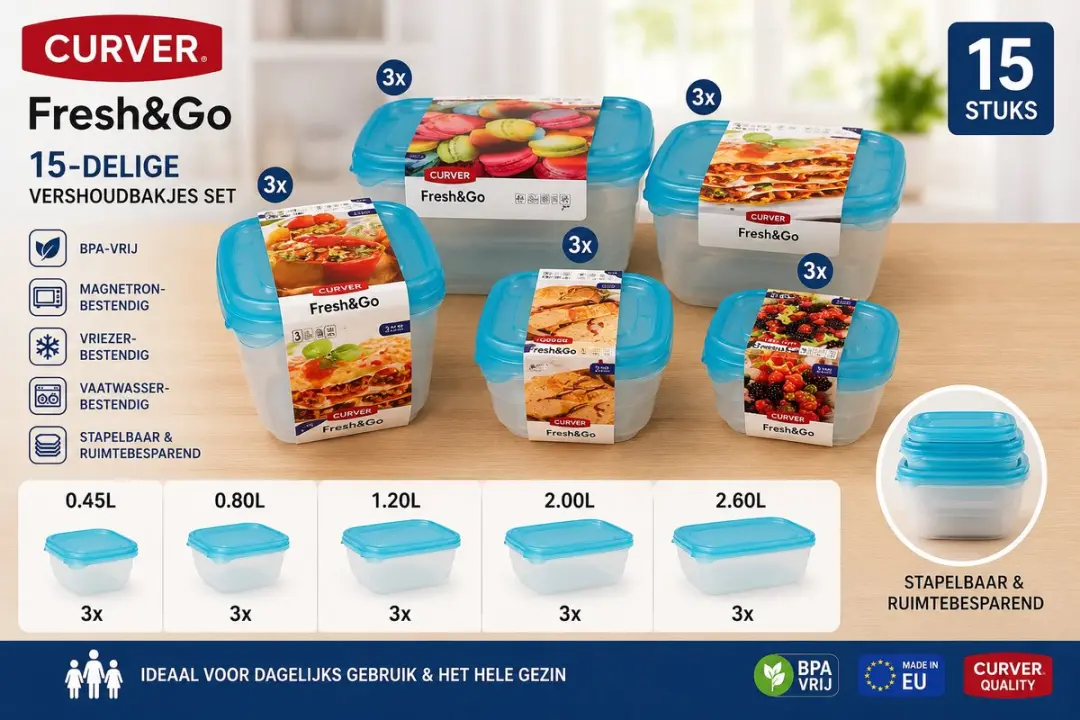 Curver Fresh&Go Vershoudbakjes Set 10-delig