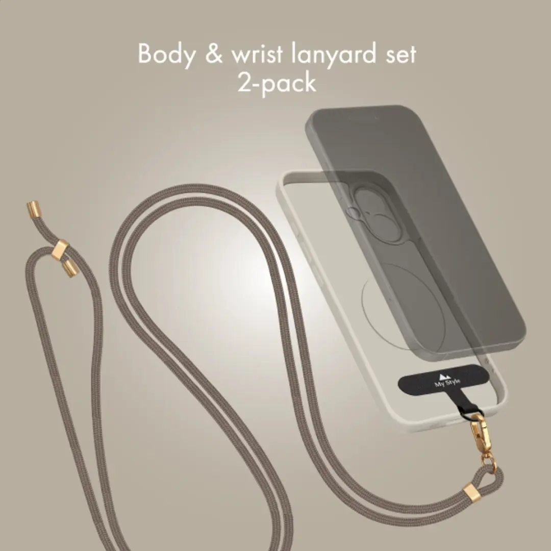 My Style Universeel Telefoonkoord Verstelbaar - Taupe 2 Stuks