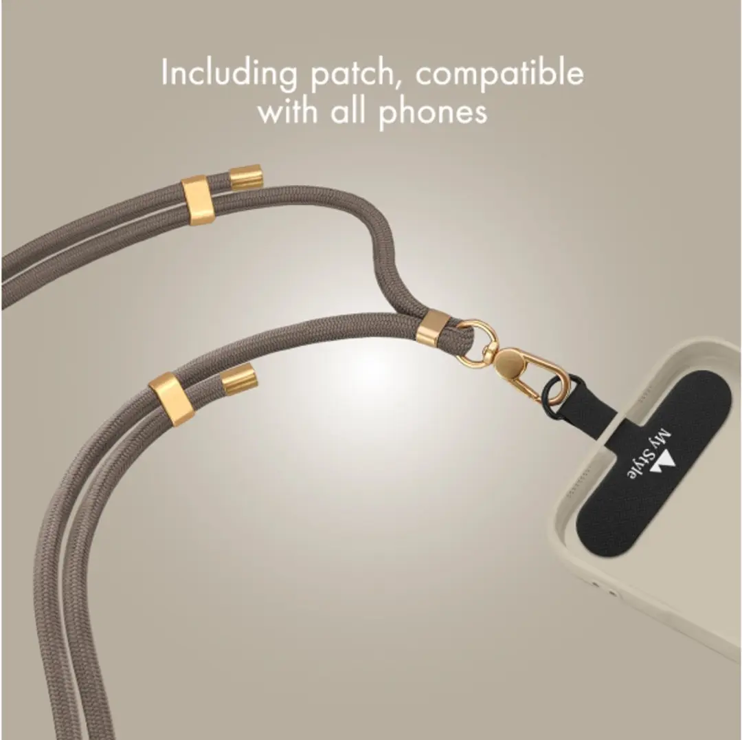 My Style Universeel Telefoonkoord Verstelbaar - Taupe 2 Stuks