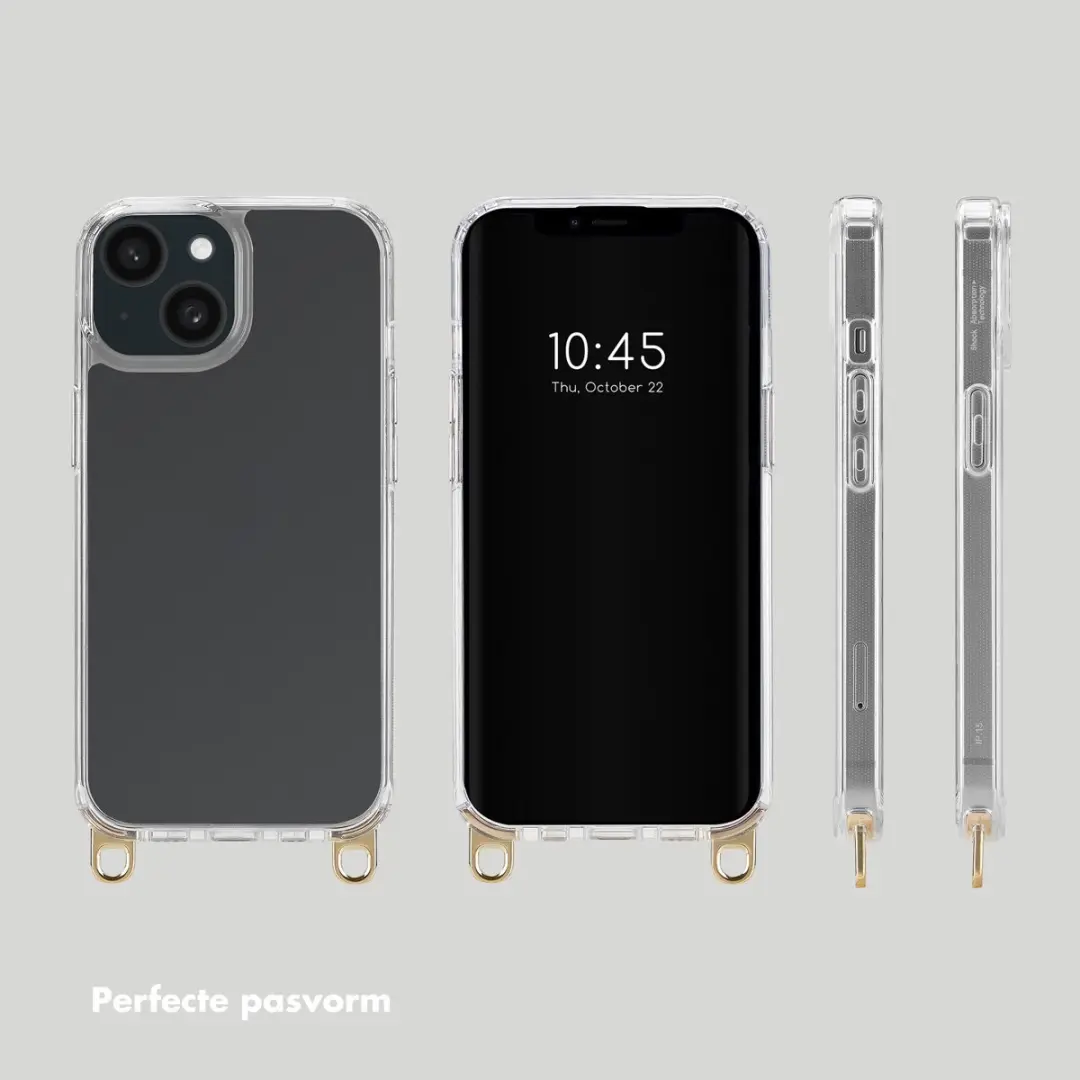 Selencia Transparant Hoesje iPhone 14 - Goud - afbeelding 6 van 6